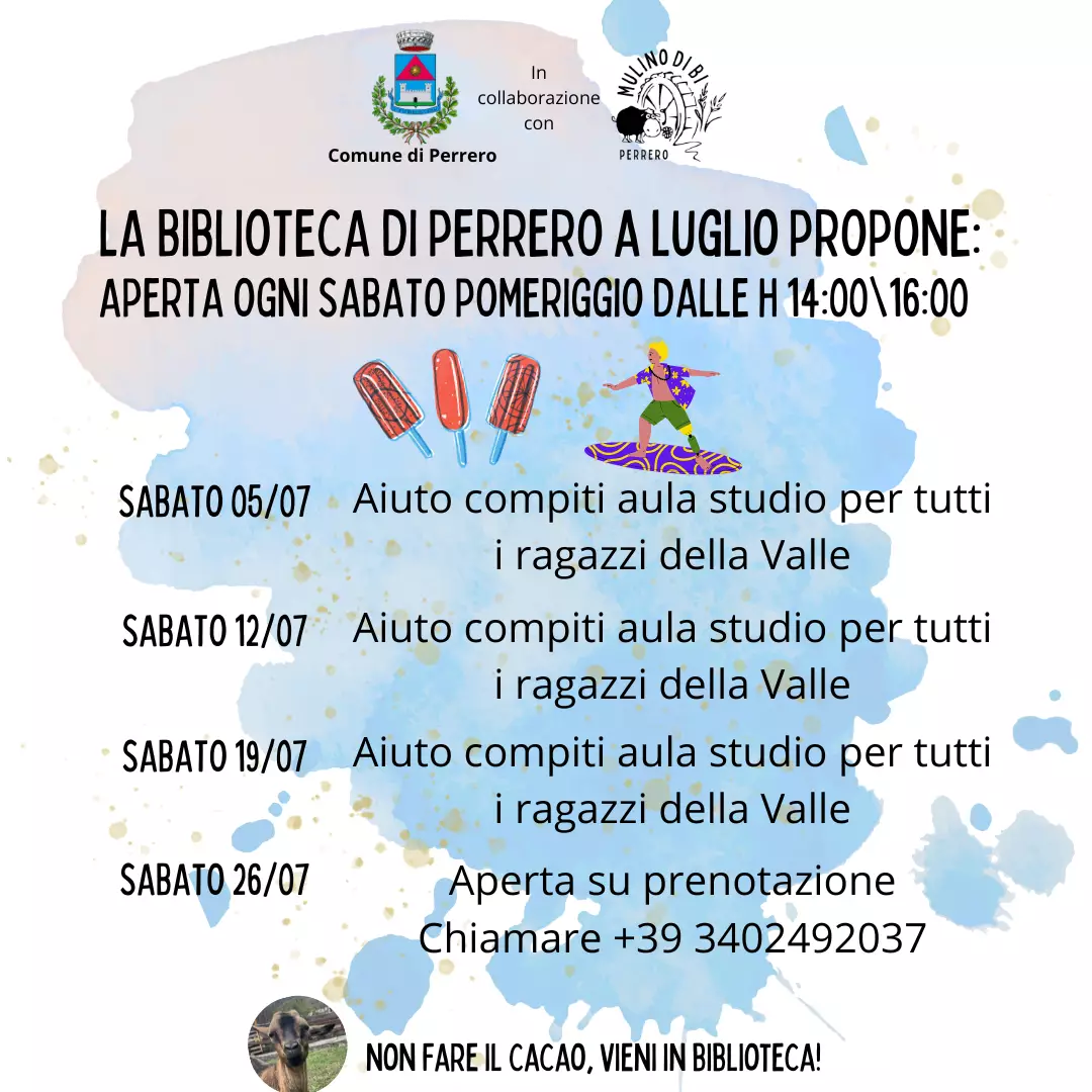 Biblioteca programma luglio 2025